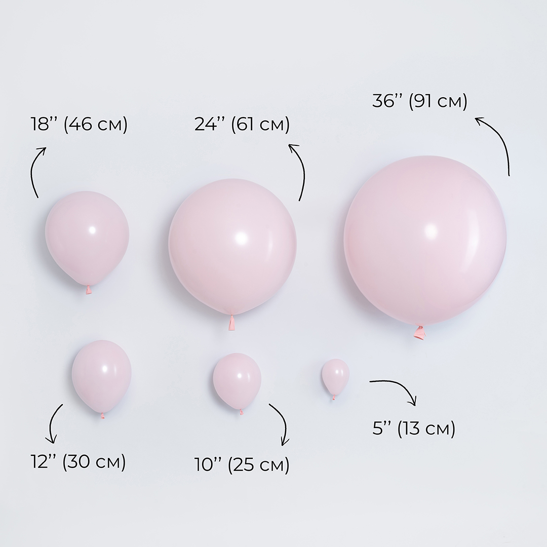 Шар (24''/61 см), Нежно-розовый, макарунс, 3 шт.