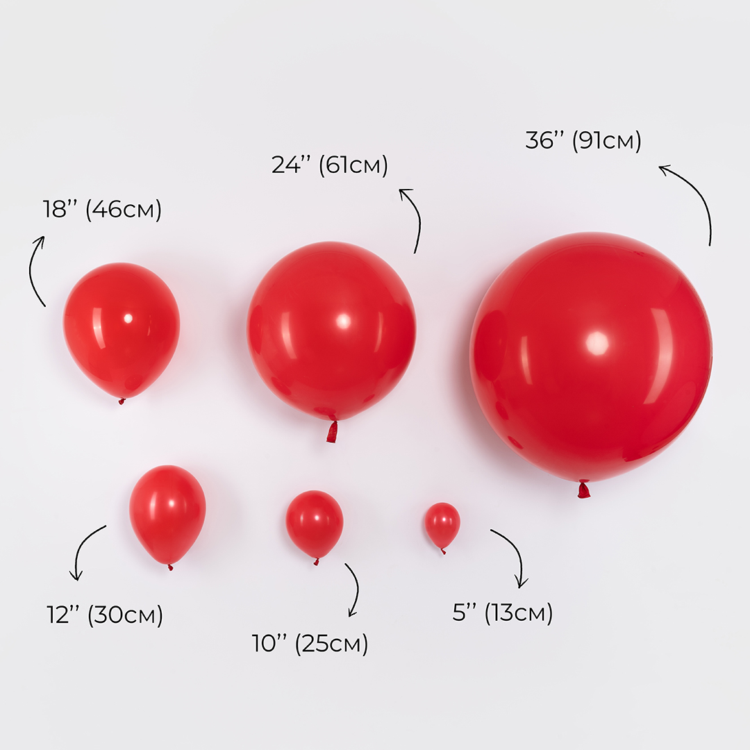 Шар (12''/30 см), Красный, пастель, 100 шт.