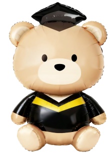 Шар (35''/89 см) Фигура, Медвежонок Выпускник, 1 шт. в уп.